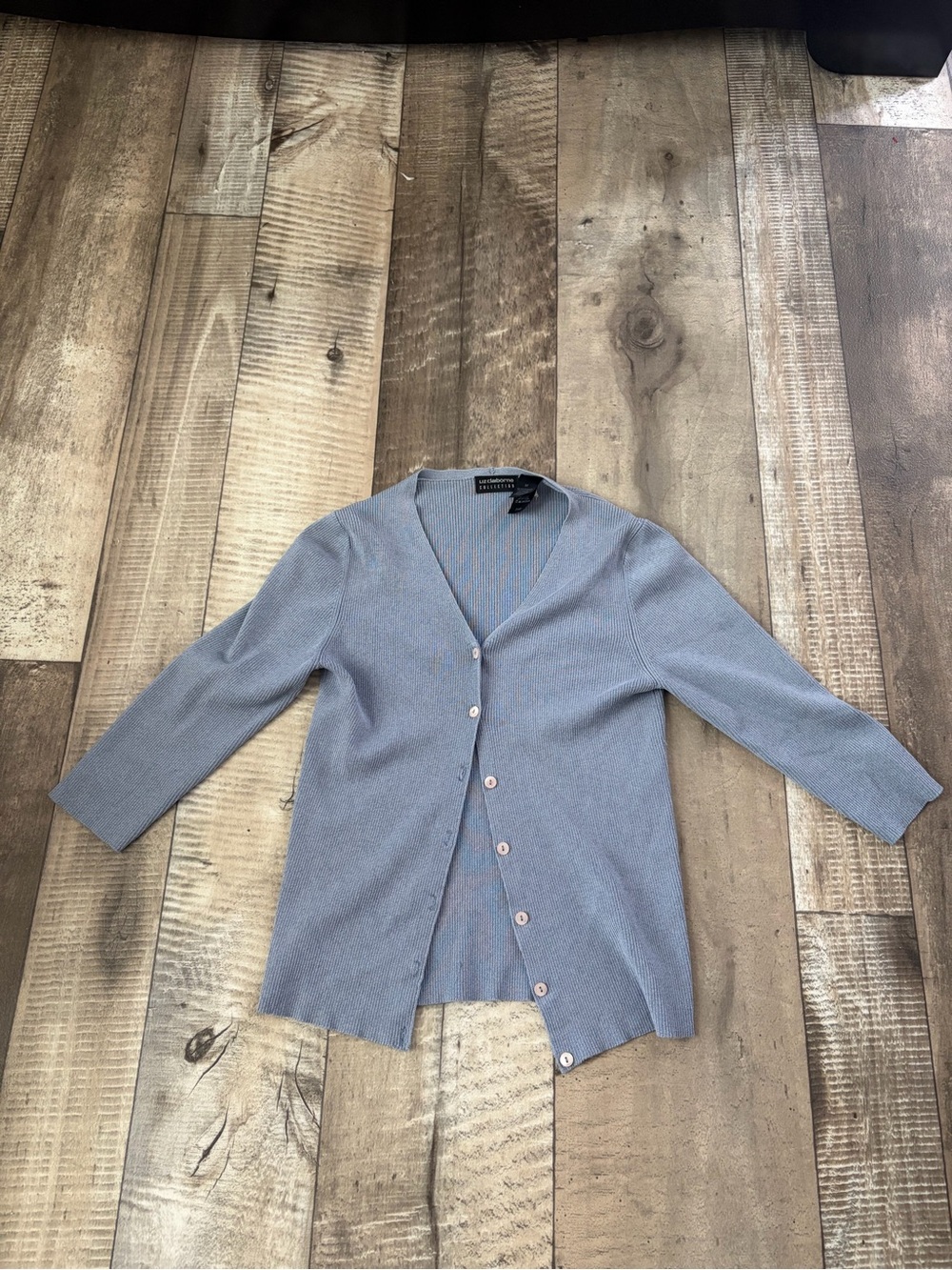 Liz Claiborne Powder Blue V-Neck Button Cardigan